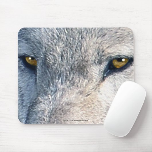 Gray Wolf Eyes Wildlife Art Mousemat Mousepad (Mit Mouse)