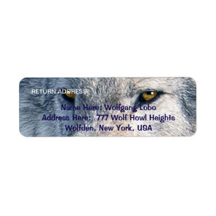 GRAY WOLF EYES Wildlife Rücksendeadressen-Aufklebe