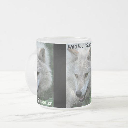 GRAY WOLF EYES Wildlife Supporter Trinkbehälter Mattglastasse (Vorderseite Links)
