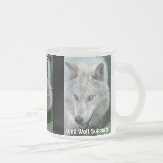 GRAY WOLF EYES Wildlife Supporter Trinkbehälter Mattglastasse (Rechts)