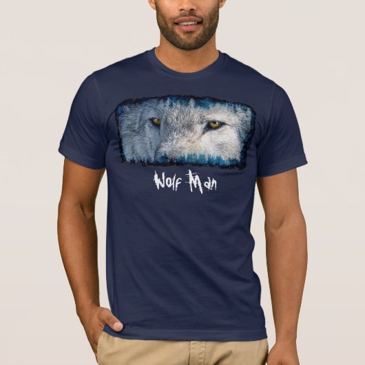 Gray Wolf Eyes Wolf Man T - Shirt (Vorderseite)