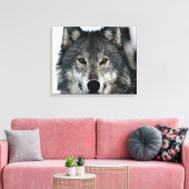 Gray Wolf Eyes Wrapped Canvas Leinwanddruck (Insitu (Wohnzimmer))