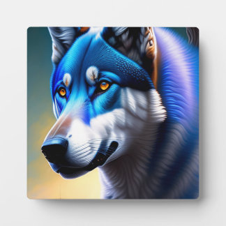 Gray Wolf Face Portrait Art Fotoplatte