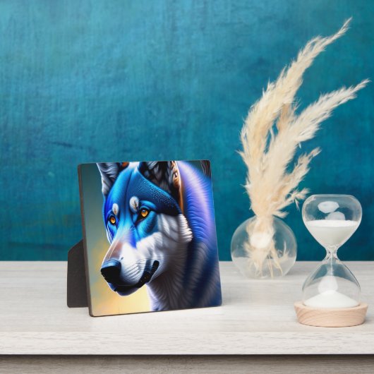 Gray Wolf Face Portrait Art Fotoplatte (InSitu)