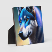Gray Wolf Face Portrait Art Fotoplatte (Vorderseite)