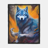 Gray Wolf Fleece Blanket (Vorderseite)