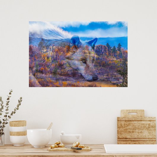 GRAY WOLF FOLGEN DEM FLUSS POSTER (Küche)