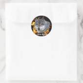 GRAY WOLF & FOREST FIRE Wildlife Supporter Runder Aufkleber (Tasche)