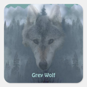 GRAY WOLF & FOREST Wildlife Supporter Stickers