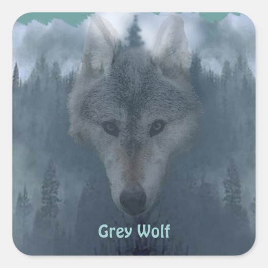GRAY WOLF & FOREST Wildlife Supporter Stickers (Vorderseite)