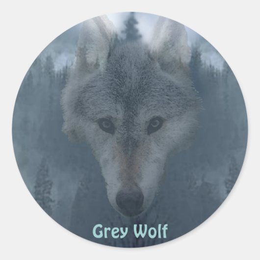 GRAY WOLF & FOREST Wildlife Supporter Stickers (Vorderseite)