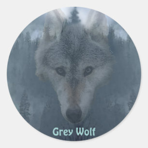 GRAY WOLF & FOREST Wildlife Supporter Stickers