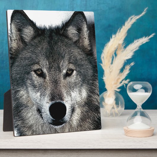 Gray Wolf Fotoplatte (Seite)
