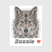 Gray Wolf Geometric Portrait Aufkleber (Blatt)