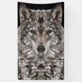 Gray Wolf Geometric Portrait Banner (Vertikal)