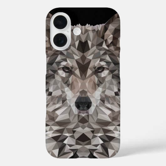 Gray Wolf Geometric Portrait Case-Mate iPhone Hülle (Rückseite)
