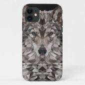 Gray Wolf Geometric Portrait Case-Mate iPhone Hülle (Rückseite)