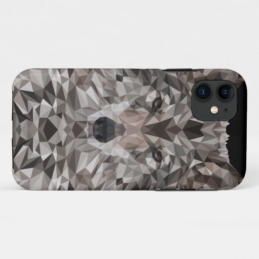 Gray Wolf Geometric Portrait Case-Mate iPhone Hülle (Rückseite (Horizontal))