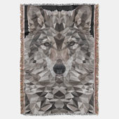 Gray Wolf Geometric Portrait Decke (Vorderseite Vertikal)