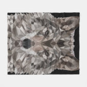 Gray Wolf Geometric Portrait Fleecedecke (Vorderseite (Horizontal))