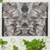 Gray Wolf Geometric Portrait Geschirrtuch (Gefaltet)