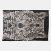 Gray Wolf Geometric Portrait Geschirrtuch (Horizontal)