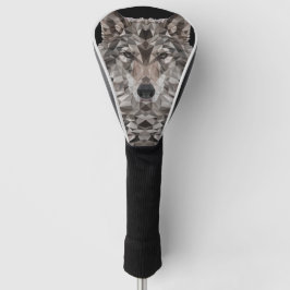 Gray Wolf Geometric Portrait Golf Headcover