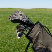 Gray Wolf Geometric Portrait Golf Headcover (In SItu)