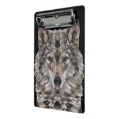 Gray Wolf Geometric Portrait Mini Klemmbrett (Gewinkelt2)