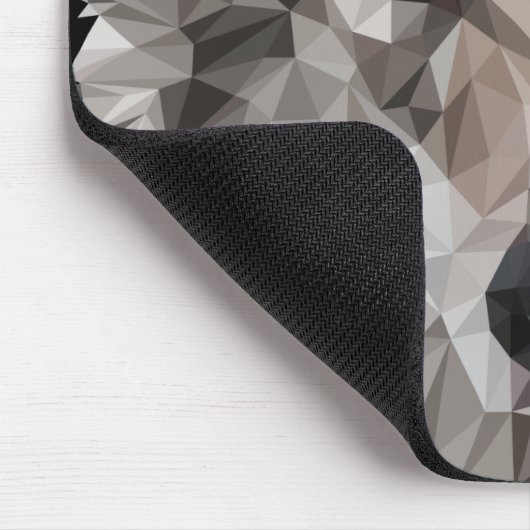 Gray Wolf Geometric Portrait Mousepad (Ecke)