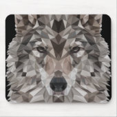 Gray Wolf Geometric Portrait Mousepad (Vorne)