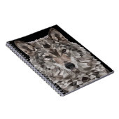 Gray Wolf Geometric Portrait Notizblock (Rechte Seite)