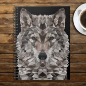 Gray Wolf Geometric Portrait Notizblock
