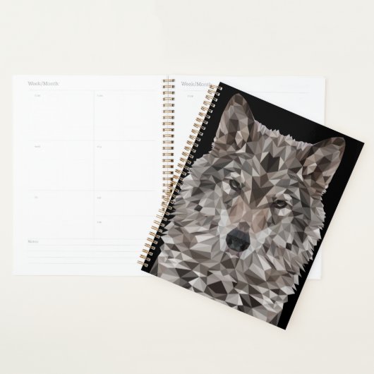 Gray Wolf Geometric Portrait Planer (Anzeige)