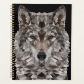 Gray Wolf Geometric Portrait Planer (Vorderseite)