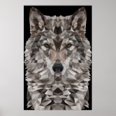 Gray Wolf Geometric Portrait Poster (Vorne)