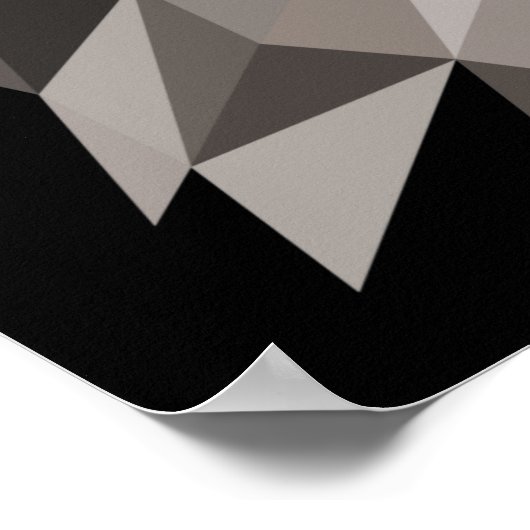 Gray Wolf Geometric Portrait Poster (Ecke)