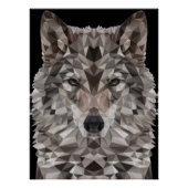 Gray Wolf Geometric Portrait Poster (Vorderseite)