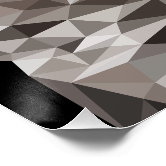 Gray Wolf Geometric Portrait Poster (Ecke)