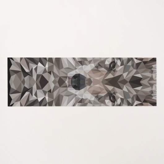 Gray Wolf Geometric Portrait Yogamatte (Rückseite (Horizontal))