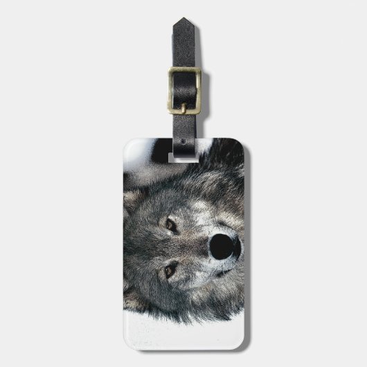 Gray Wolf Gepäckanhänger (Vorderseite vertikal)