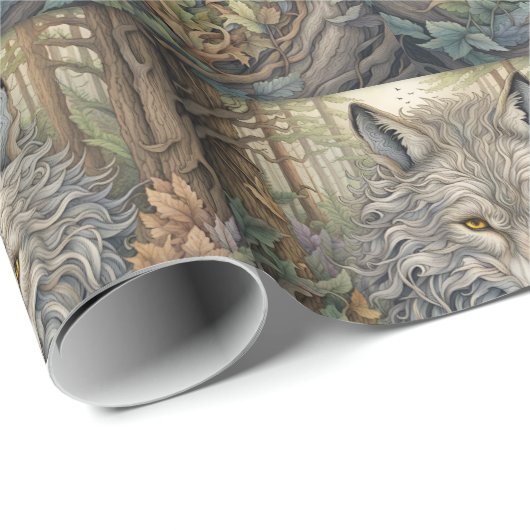 Gray Wolf Geschenkpapier (Rolleneckpunkt)