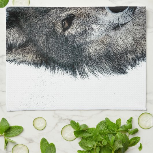 Gray Wolf Geschirrtuch (Gefaltet)