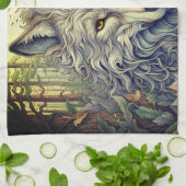 Gray Wolf Geschirrtuch (Gefaltet)