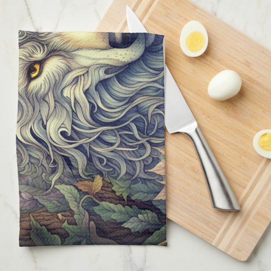 Gray Wolf Geschirrtuch (Viertel Falte)