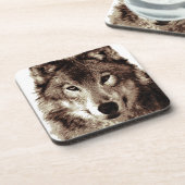 Gray Wolf Getränkeuntersetzer (Linke Seite)