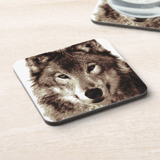 Gray Wolf Getränkeuntersetzer (Linke Seite)