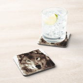 Gray Wolf Getränkeuntersetzer (Rechte Seite)