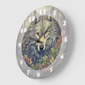 Gray Wolf Große Wanduhr (Winkel)