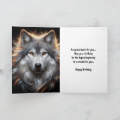Gray Wolf Happy Birthday Card Karte (Innenseite)
